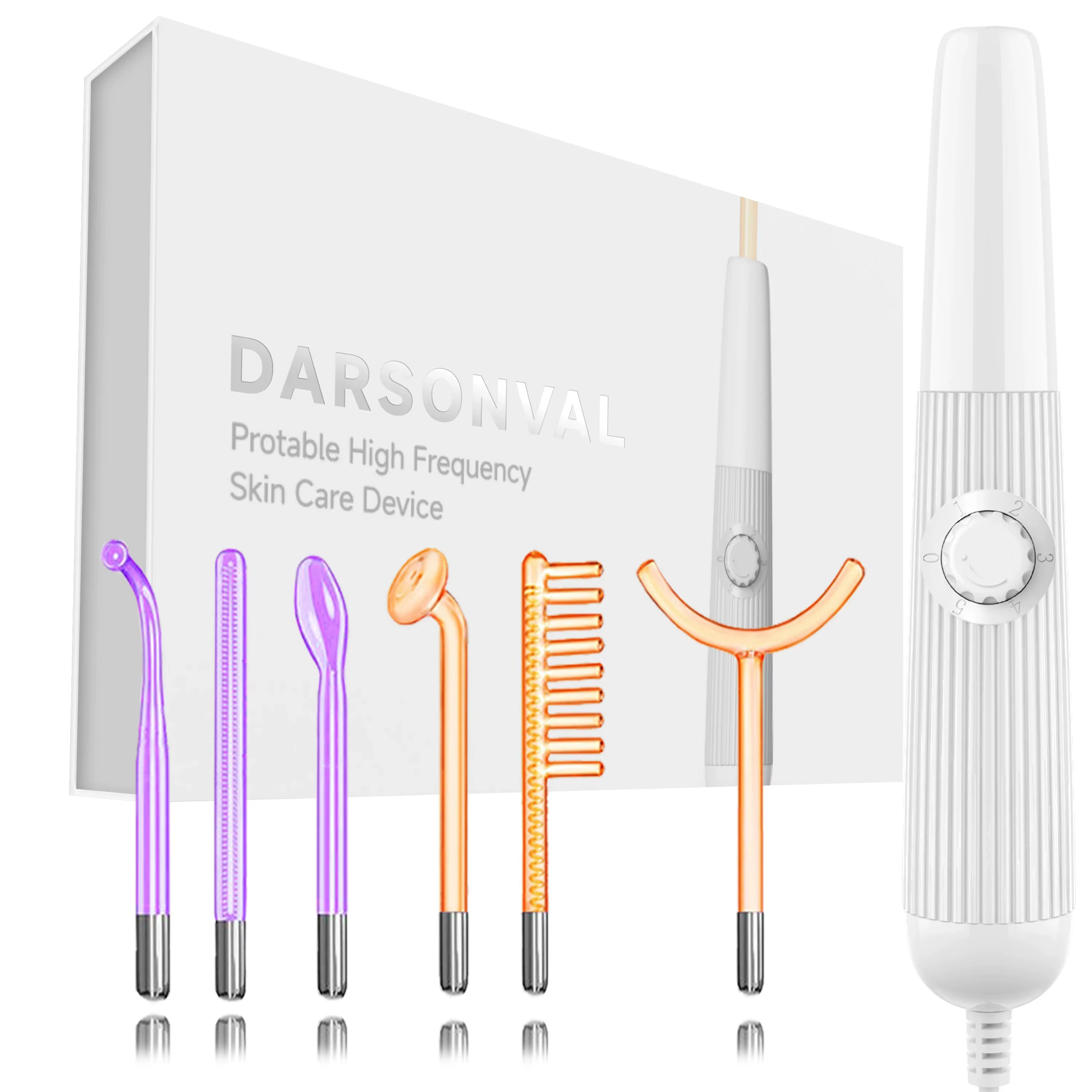 Darsonval-Machine de thérapie qualifiée ale pour la peau morte élevée, 6 baguettes néon et argon, él