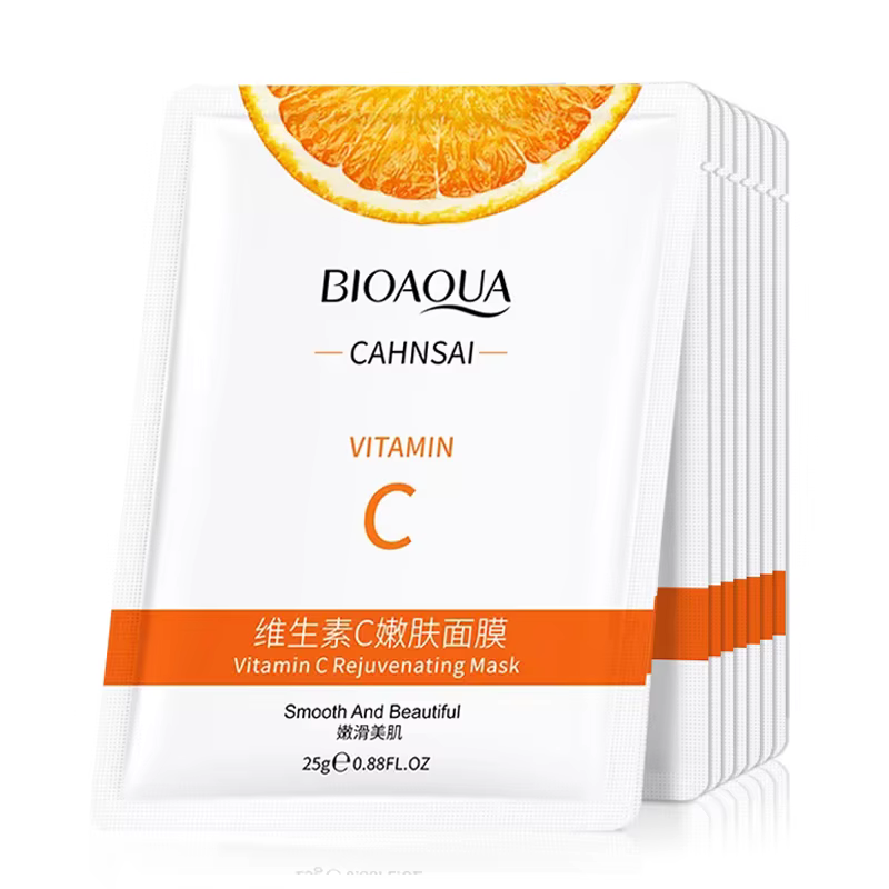10 pièces BIOAQUA vitamine C masque Facial soins de la peau du visage hydratant visage marque éclair