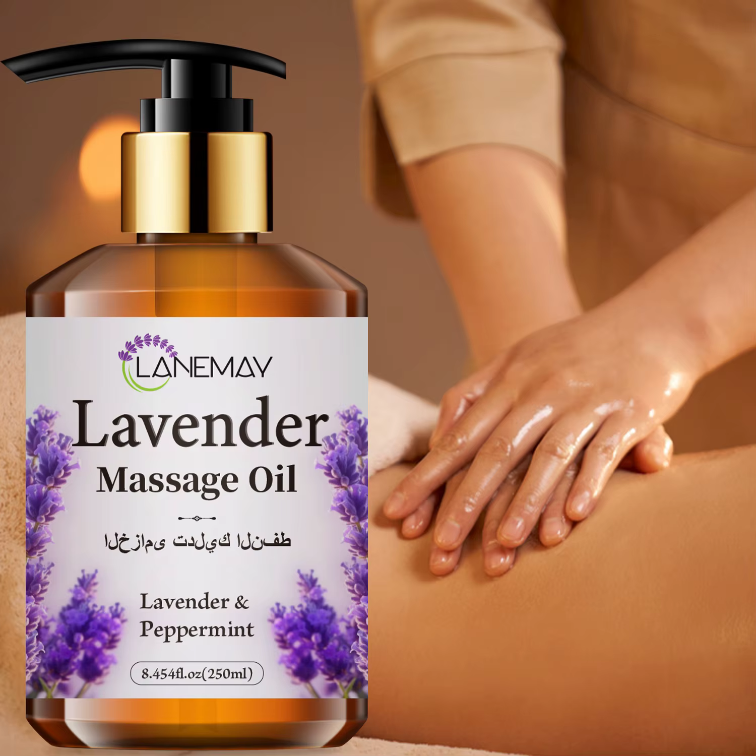 L'huile de massage à la lavande fournit un massage hydratant, confortable, apaisant et hydratant, re