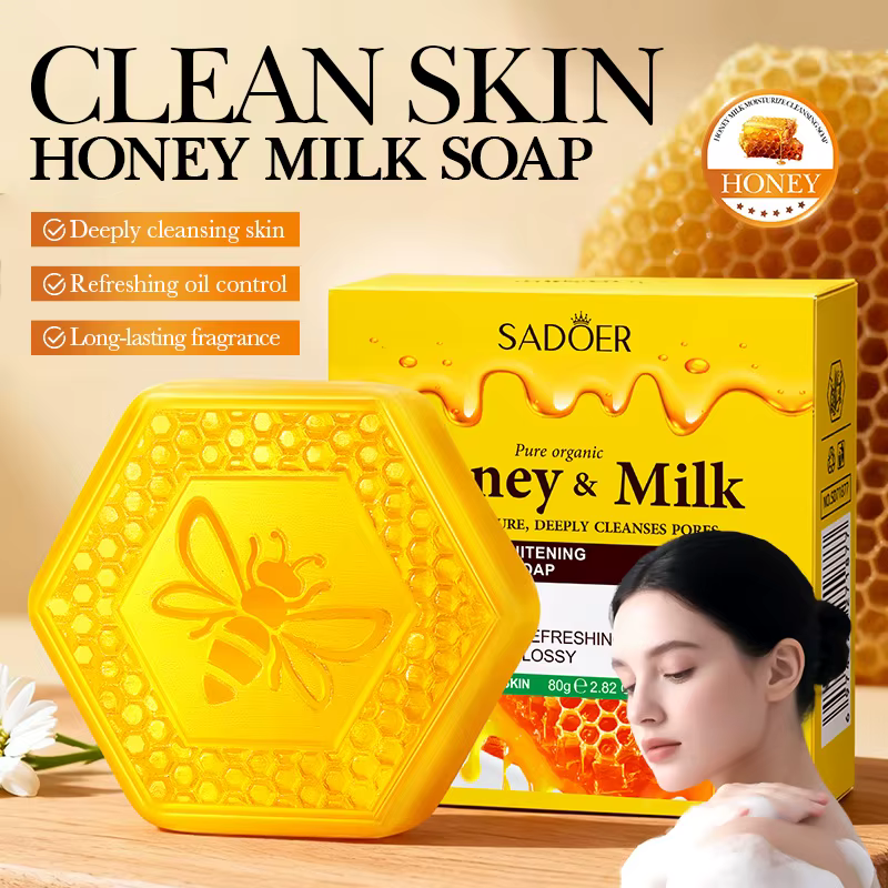 Savon pour le visage au lait et au miel, blanchissant, hydratant et nettoyant en profondeur, savon p