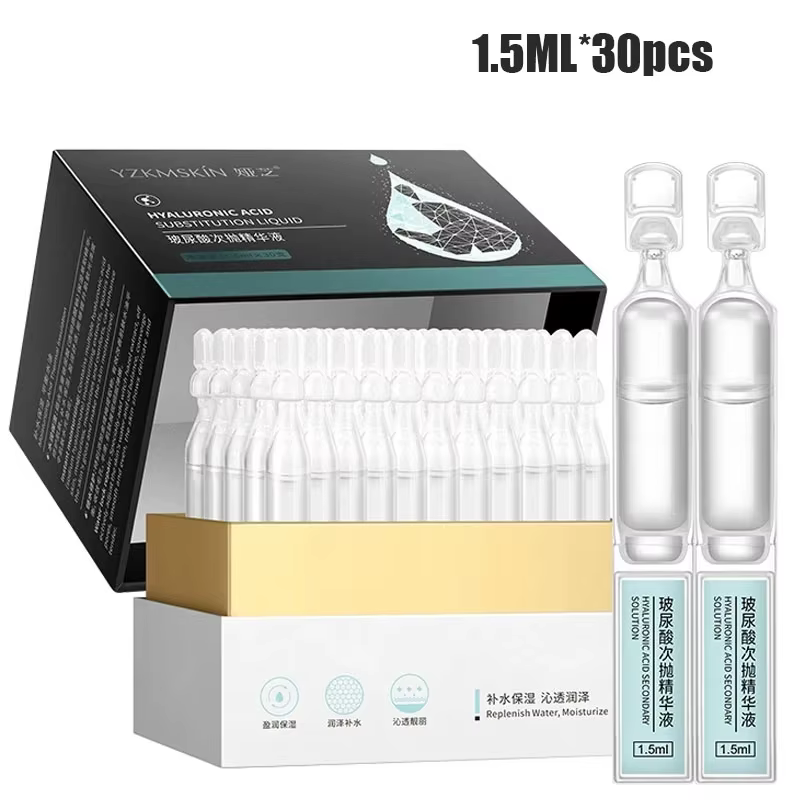Solution de sérum pour le visage à l'acide hyaluronique, 30 pièces, nourrissante, répare les ridules