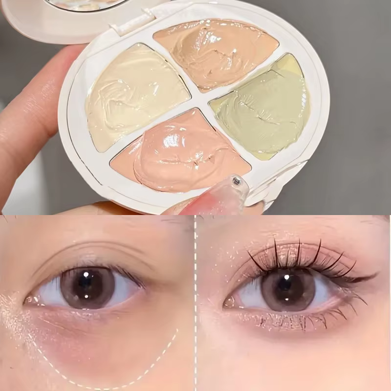 Palette de correcteurs imperméables 4 en 1, texture naturelle hydratante longue durée, crémeuse, cou