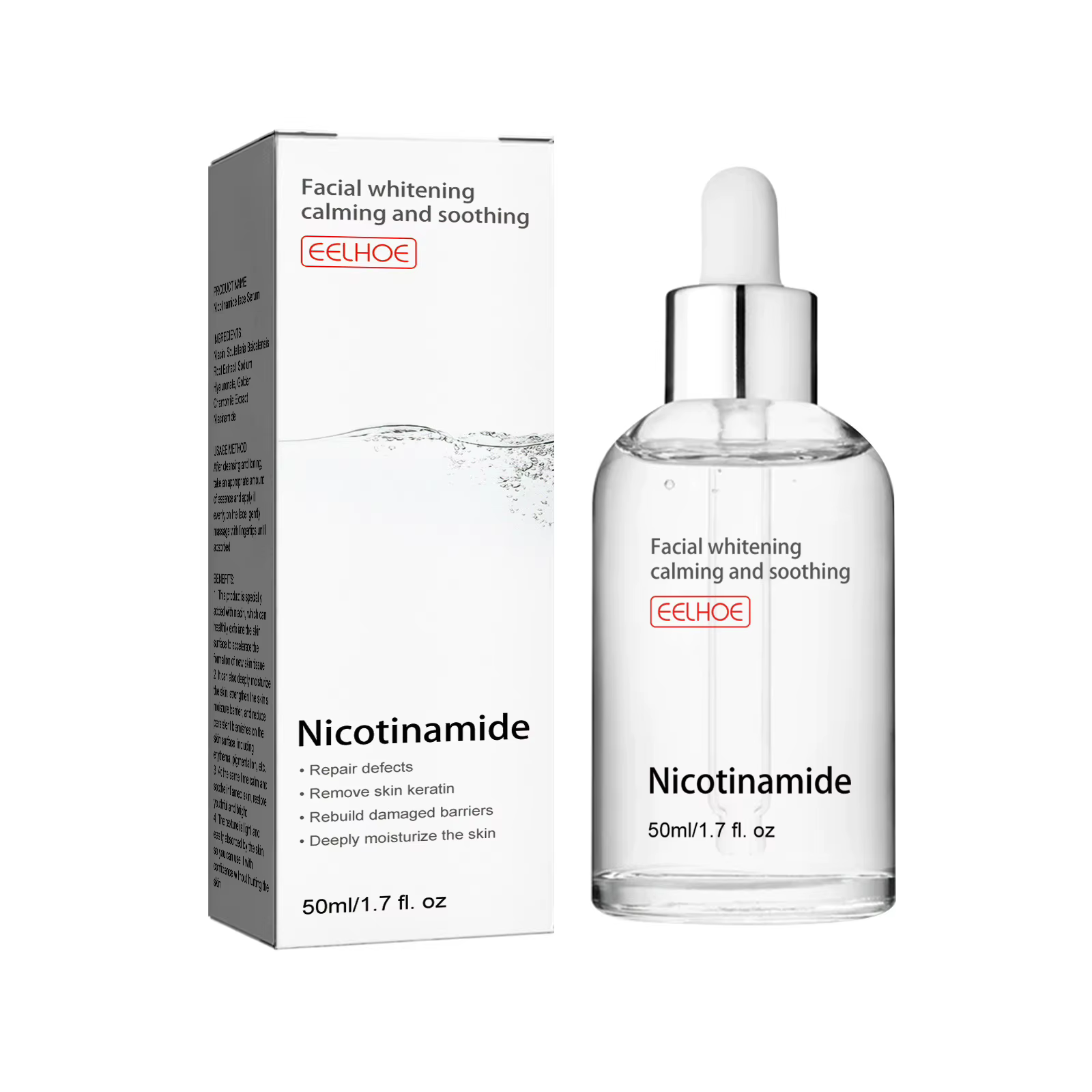 Sérum blanchissant à la nicotinamide, éclaircit les marques d'acné, rétrécissement des pores, amélio