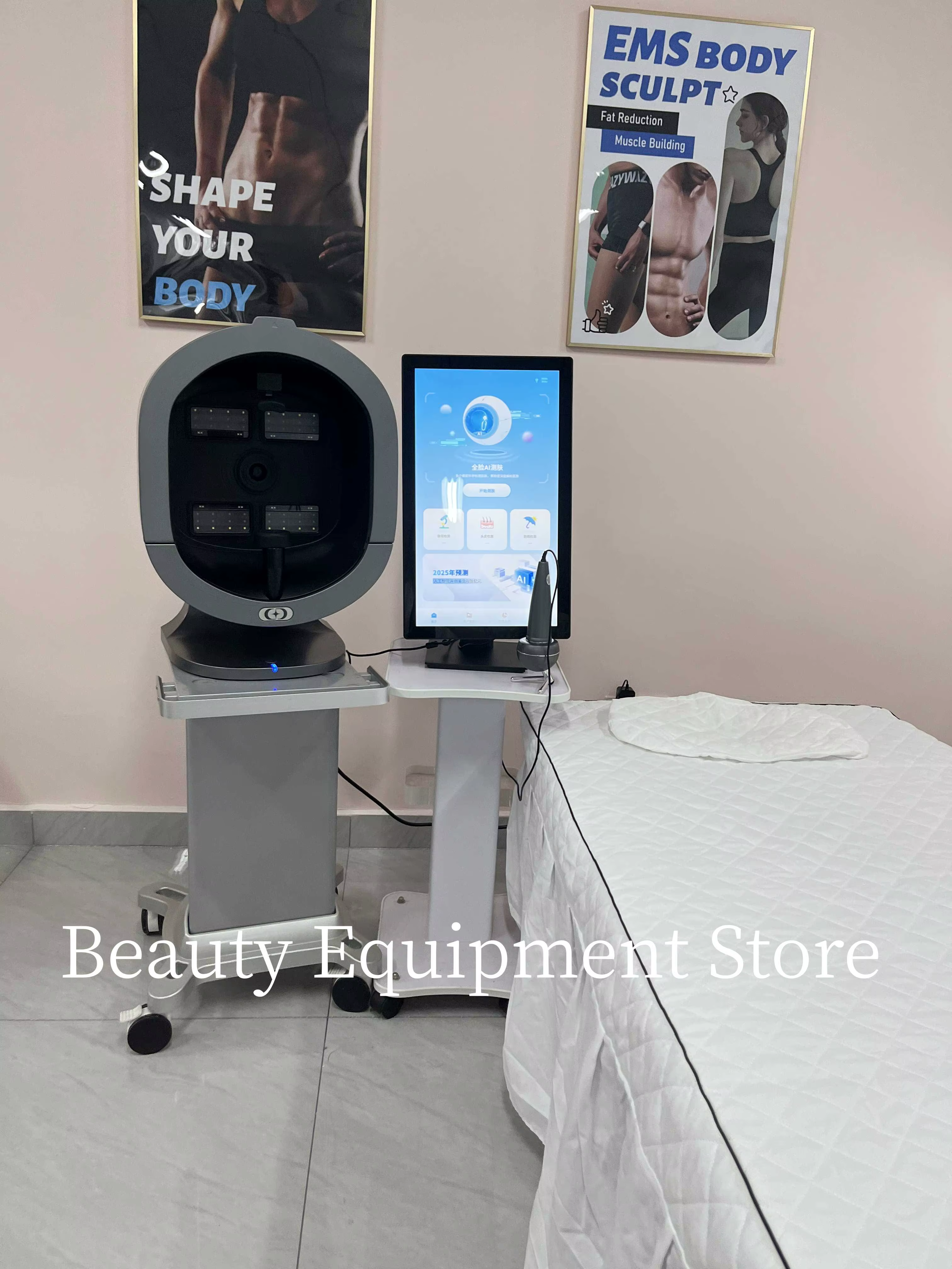 Analyseur de peau X5 AI à 8 spectres, scanner facial intelligent 3D, analyse UV de la peau et des ch