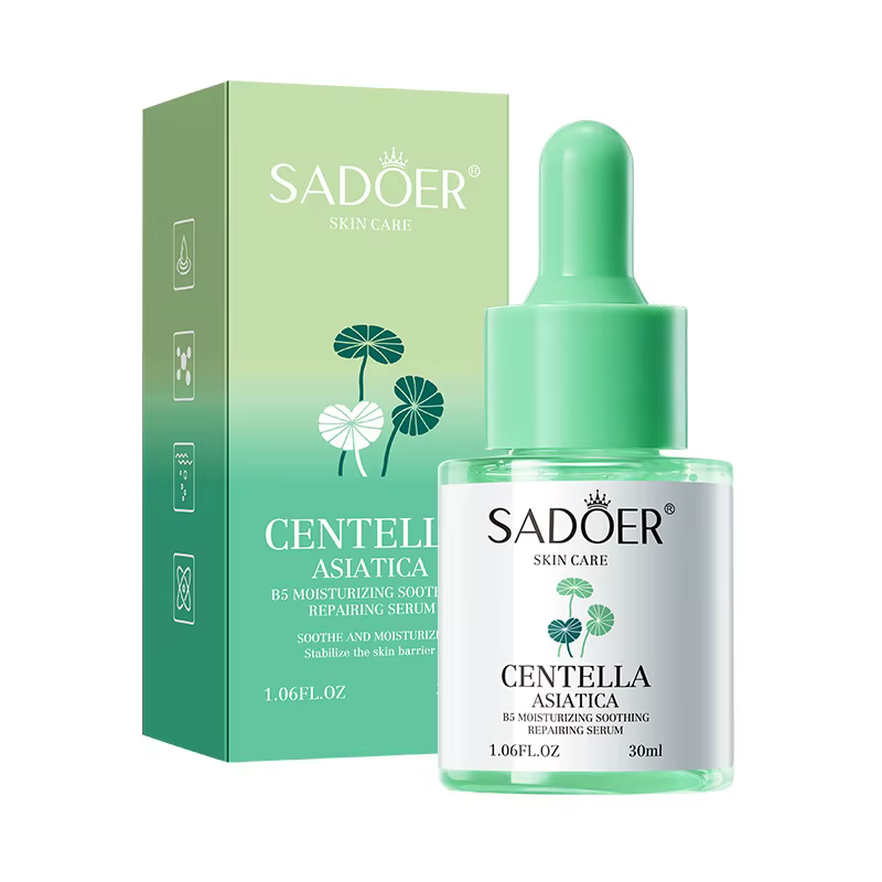 Sérum Visage à la Centella Asiatica : Réduit les Rougeurs, Raffermit, Atténue les Rides, Éclaircit l