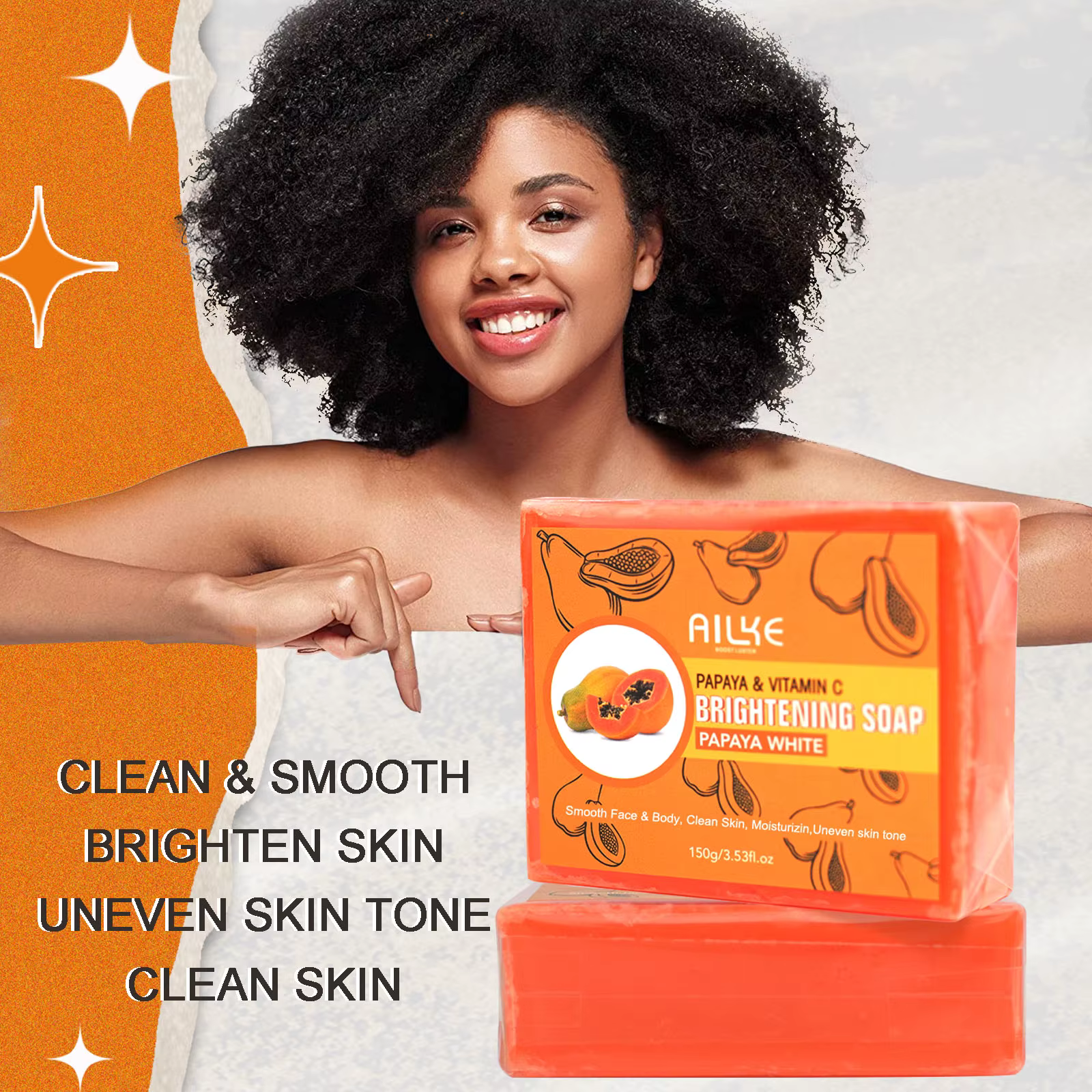 AILKE Lotion pour le corps blanchissante multi-vitamines avec vitamines A,E,B3,B5, augmente l'éclat 