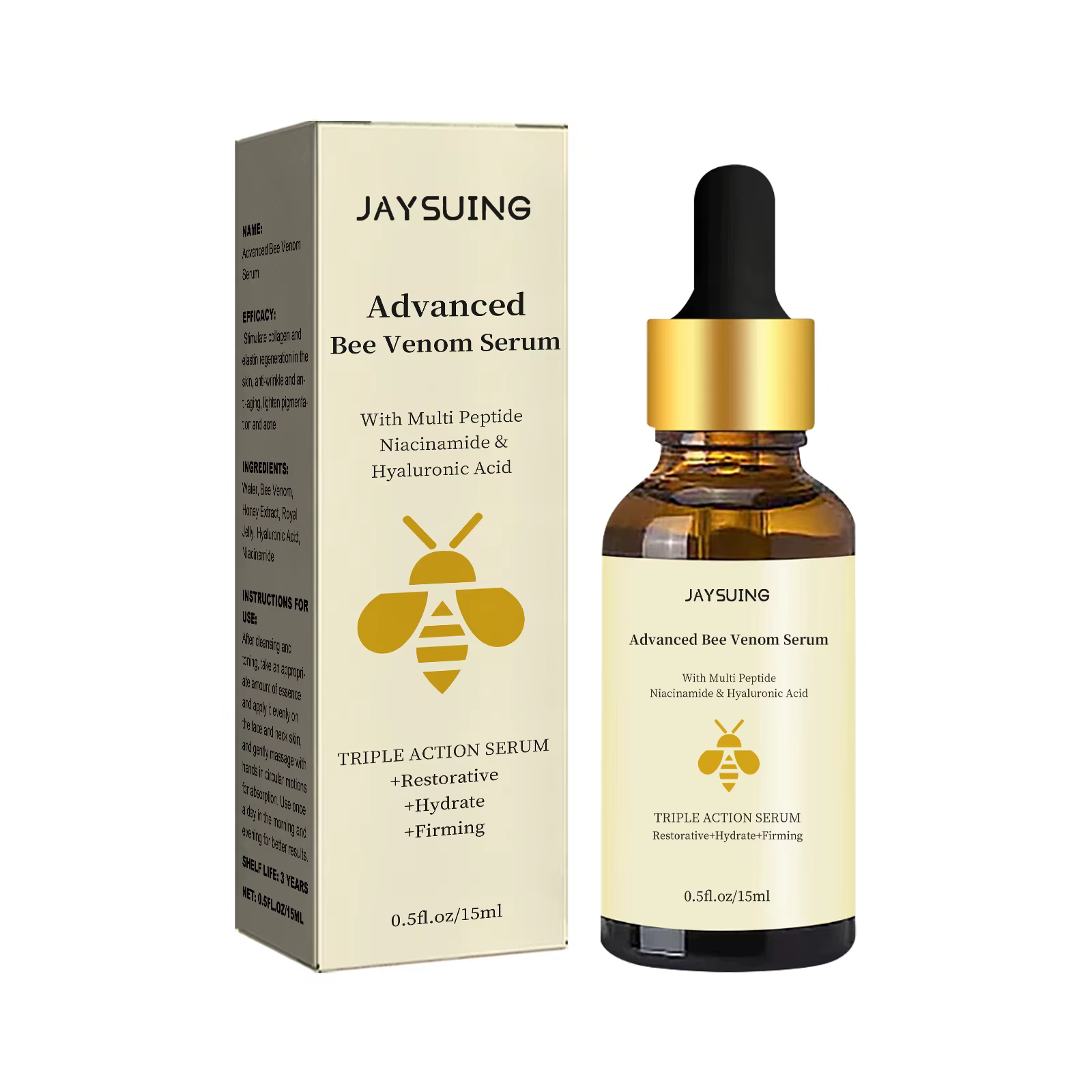 Sérum avancé au venin d'abeille, resserre les ridules, répare la matité, hydratant, raffermissant, E