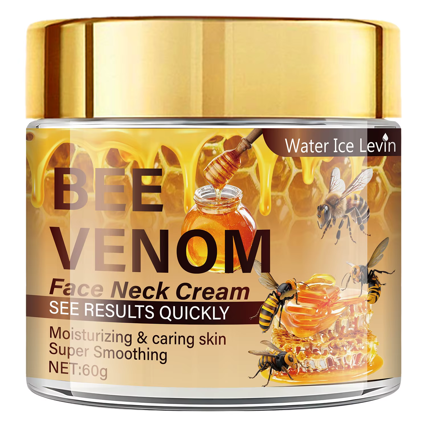 La crème raffermissante pour le visage au venin d'abeille contient une vitamine E, hydrate et lisse