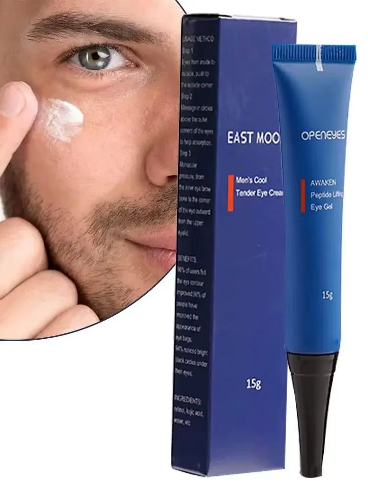 Crème pour les yeux pour hommes, Gel frais à l'hyaluronate, crème hydratante sous les yeux pour les 
