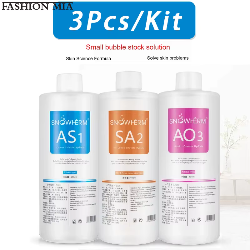 Solution Aqua Peel AS1 SA2 AO3, 3 pièces/1200ml, Dermabrasion pour le visage, soins de la peau, nett