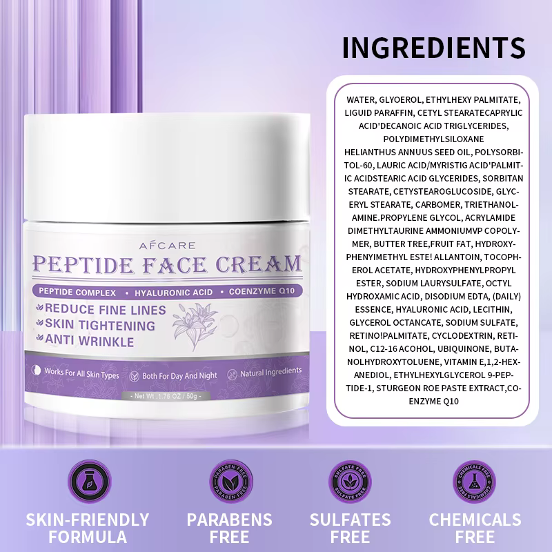 Crème peptidique Anti-rides pour Anti-âge, estompe les ridules, Lifting, raffermissant, soins pour l