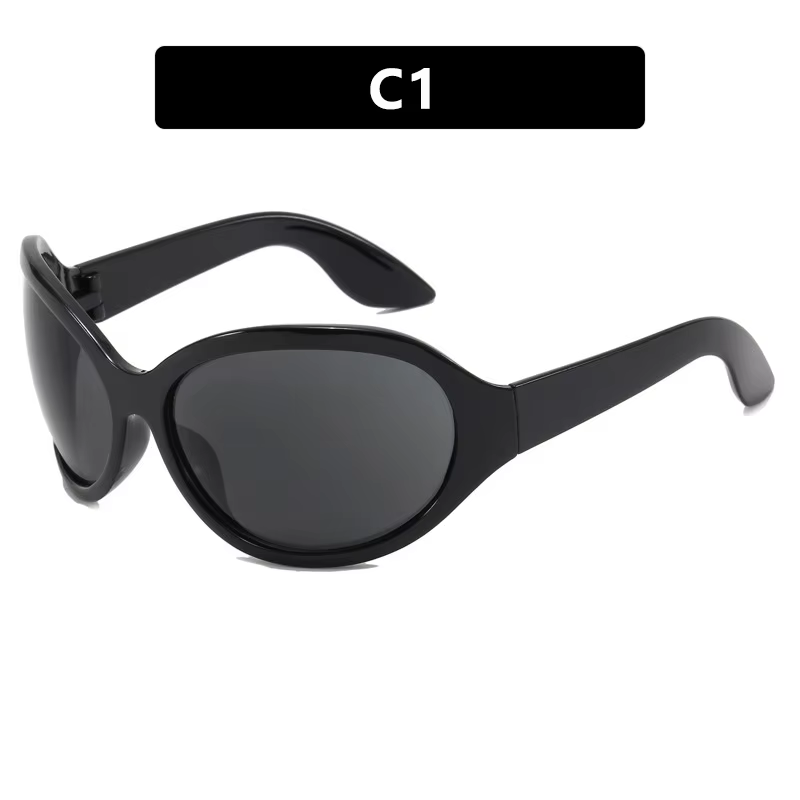 Lunettes de soleil œil de chat vintage Y2K pour femmes, nouvelle marque de mode, ovales jaunes dégra