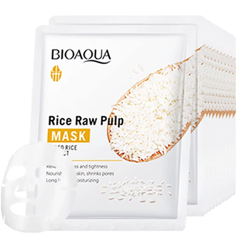 10 pièces BIOAQUA riz pâte brute masques pour le visage soins de la peau hydratant raffermissant hyd