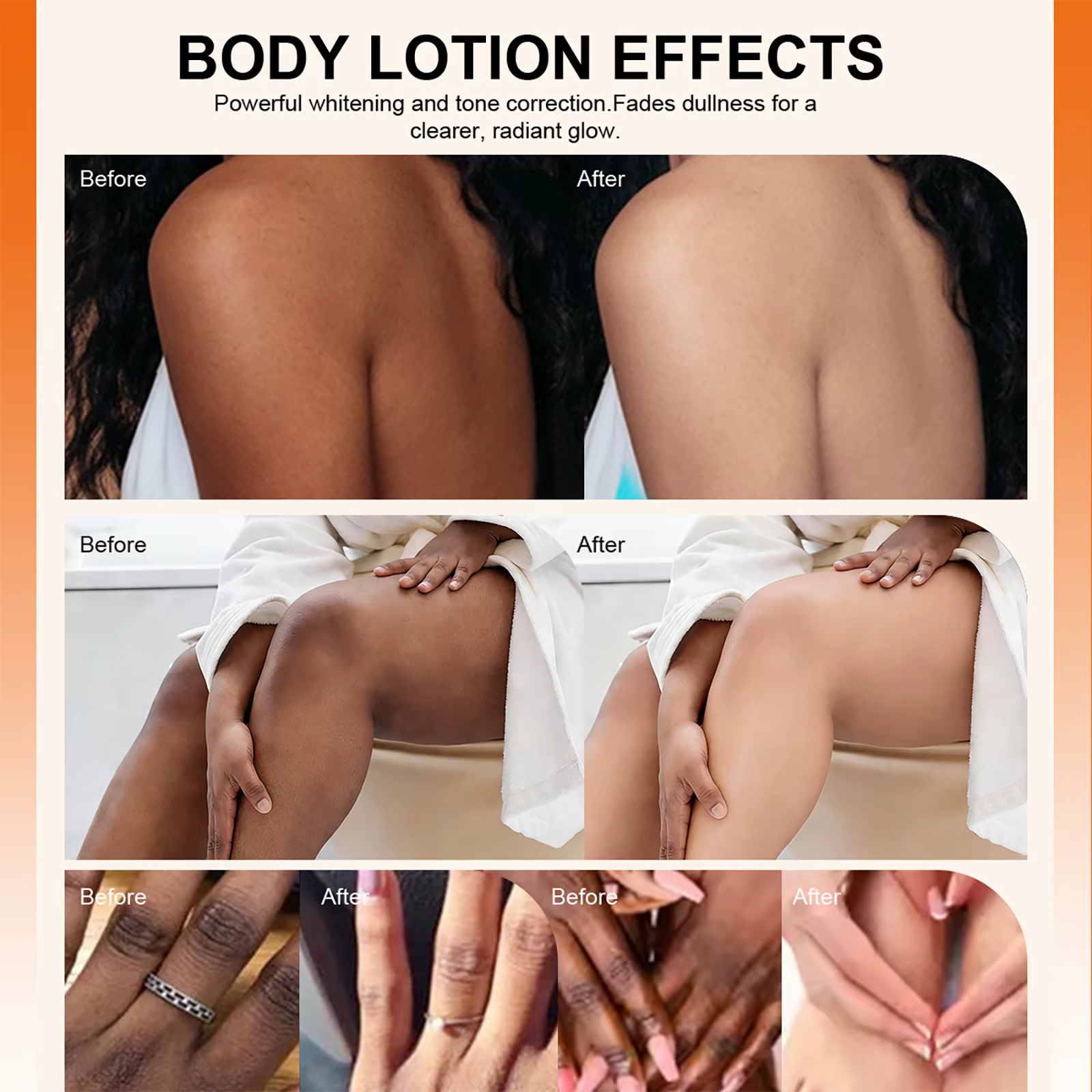 LKIAE Lotion Corporelle Éclaircissante à l'Arbutine et à la Papaye, Crème Hydratante, Améliore les P
