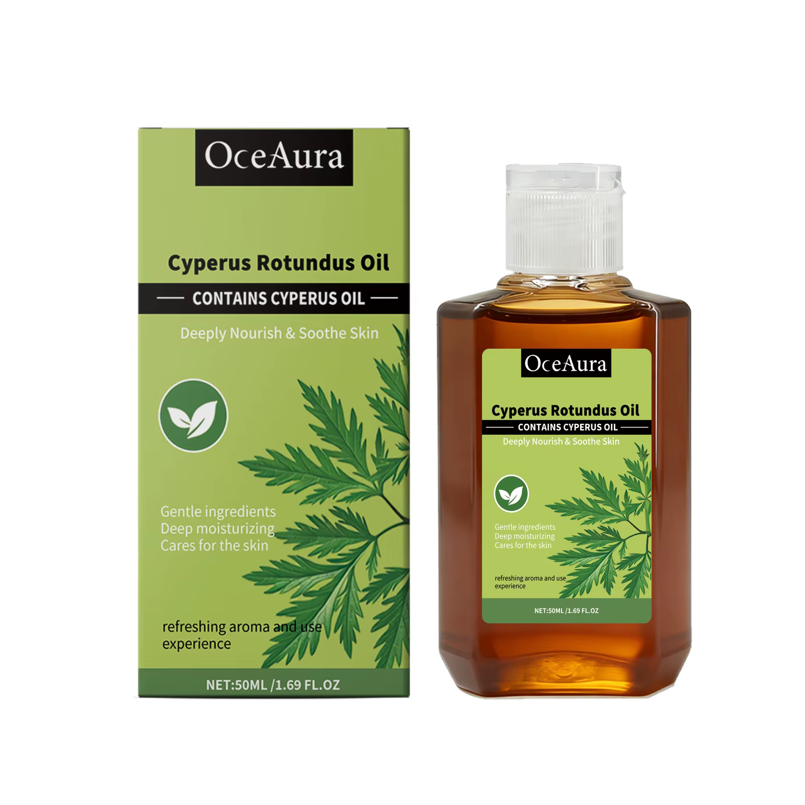 Huile de Cyperus Rotundus OceAura, hydratation intense, réparation de la peau, apaisement, améliorat
