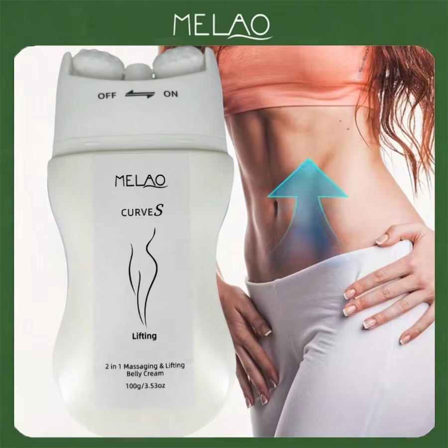 Crème liftante pour le ventre MELAO CURVES 100g avec dispositif de massage, pour resserrer le ventre