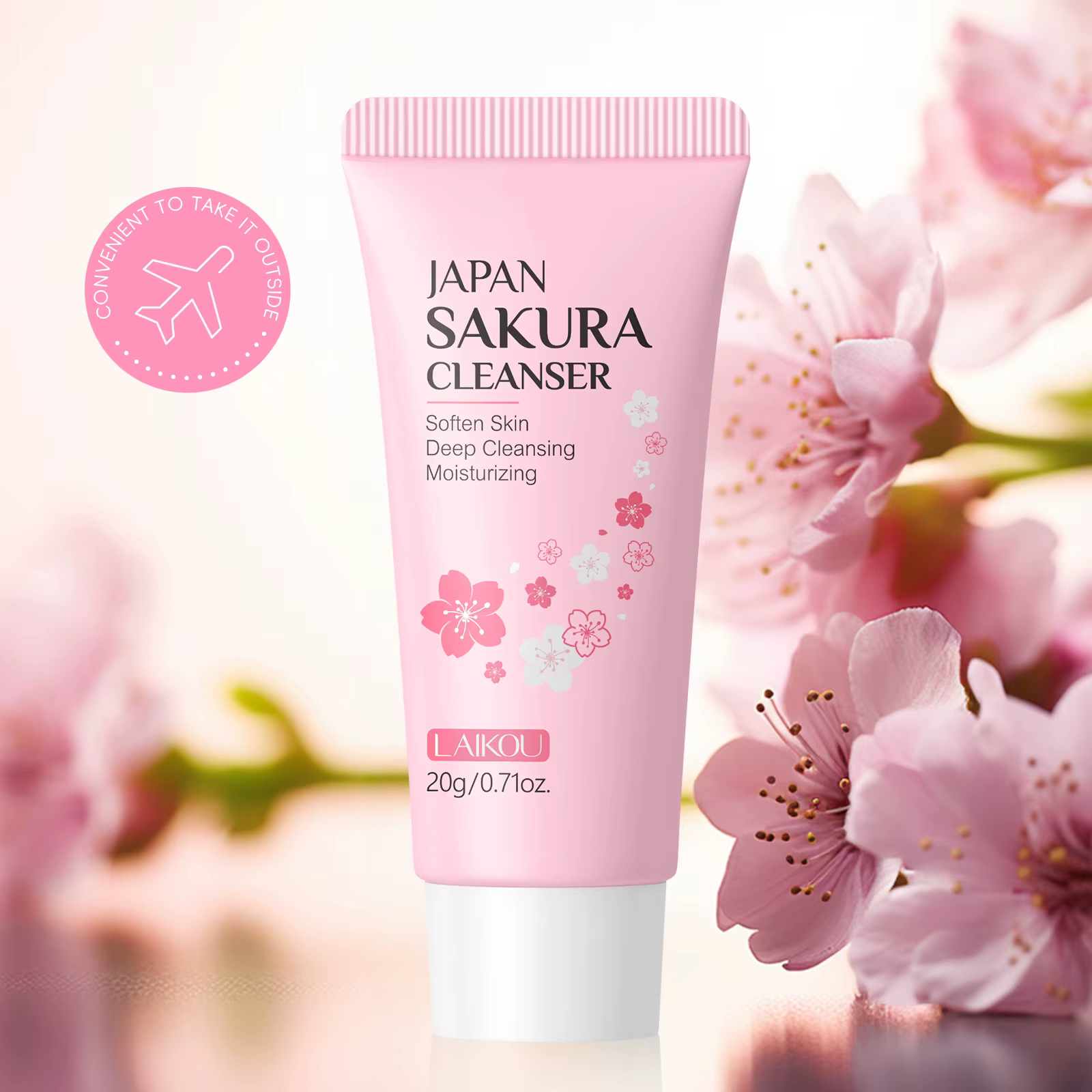 LAIKOU Japon Sakura Nettoyant pour le visage Contrôle de l'huile Nettoyant Crème de lavage du visage