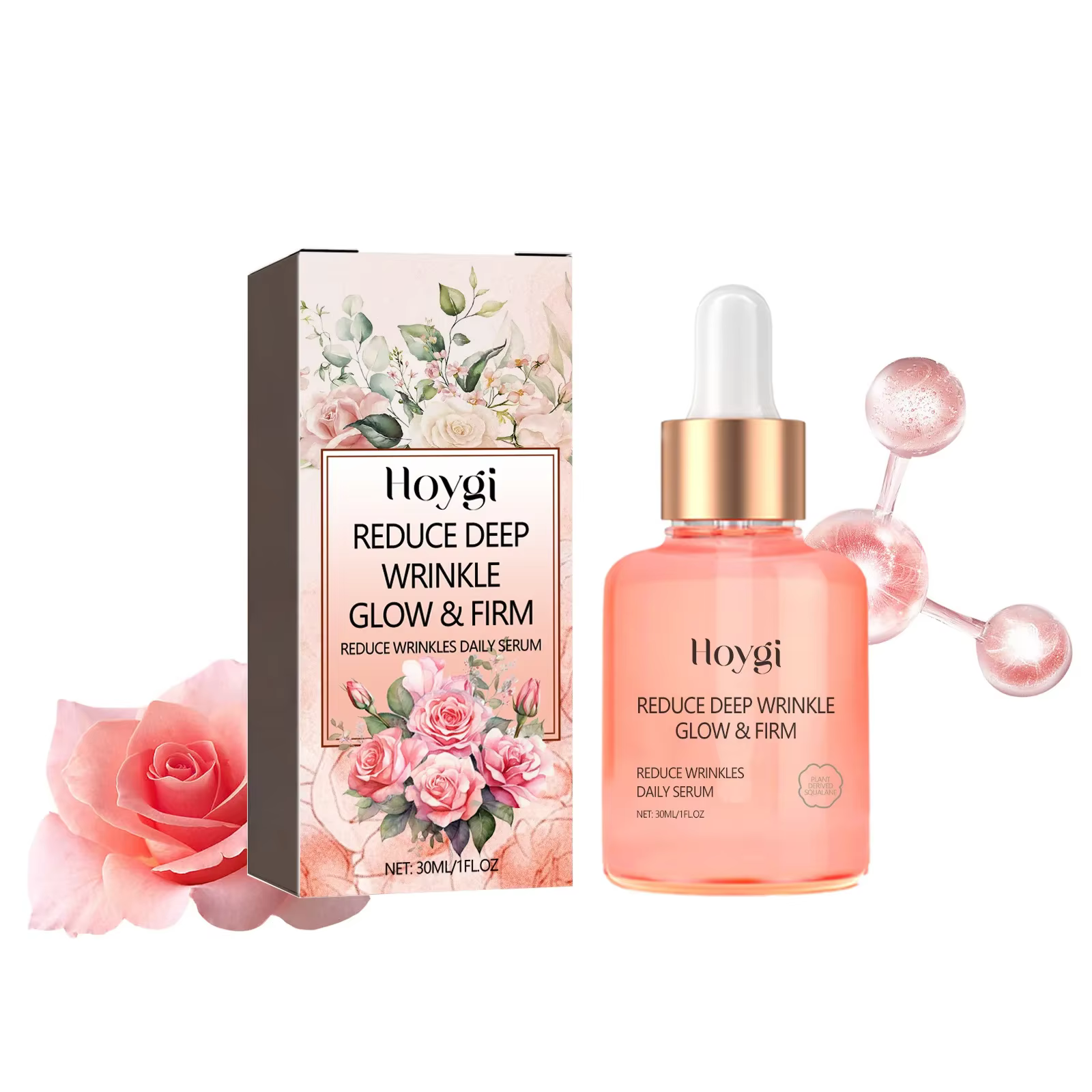 Sérum à la Rose, hydratation, rétrécit les pores, contrôle de l'huile, Anti-vieillissement, éclairci
