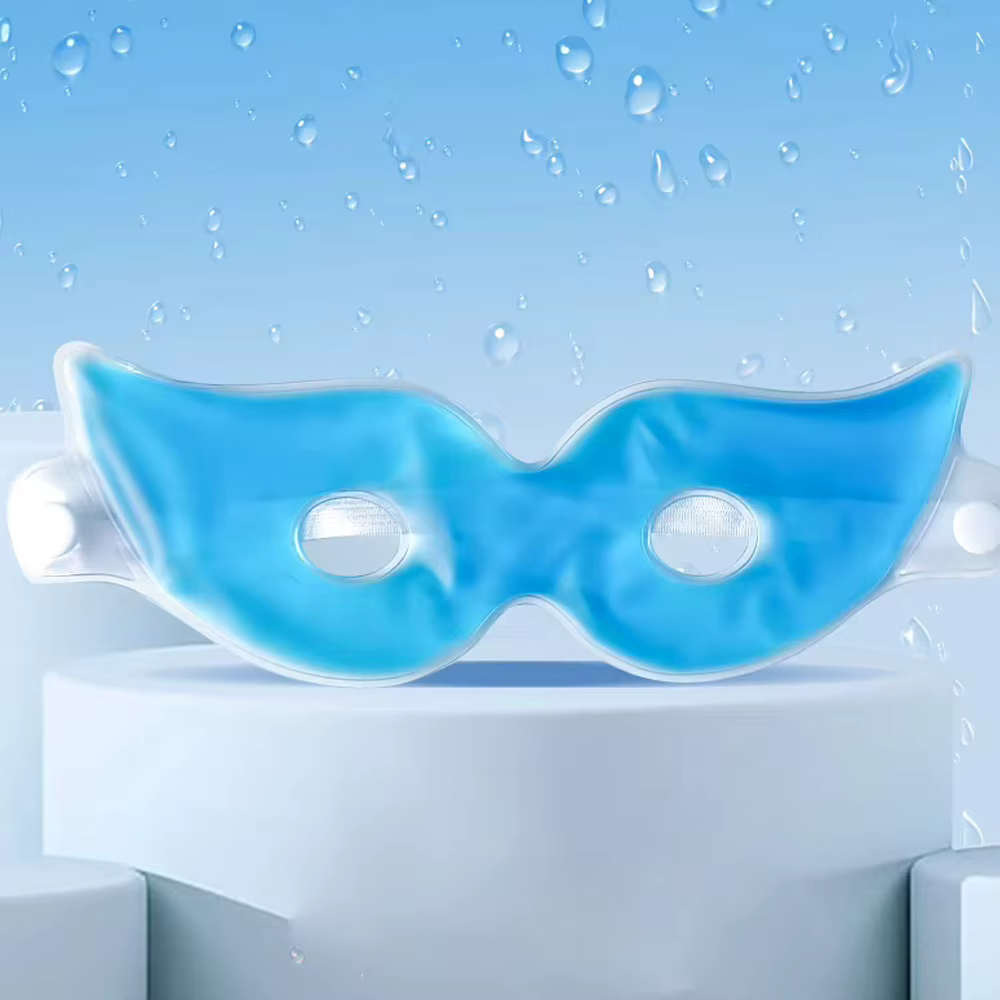 Masque Rafraîchissant Visage en Gel, Masque Oculaire, Compresse Froide, Thérapie Chaud/Froid en PVC,