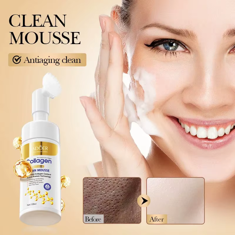 Sadoer Mousse Nettoyante Visage au Collagène – Nettoyage Profond, Hydratant, Raffermissant – Produit