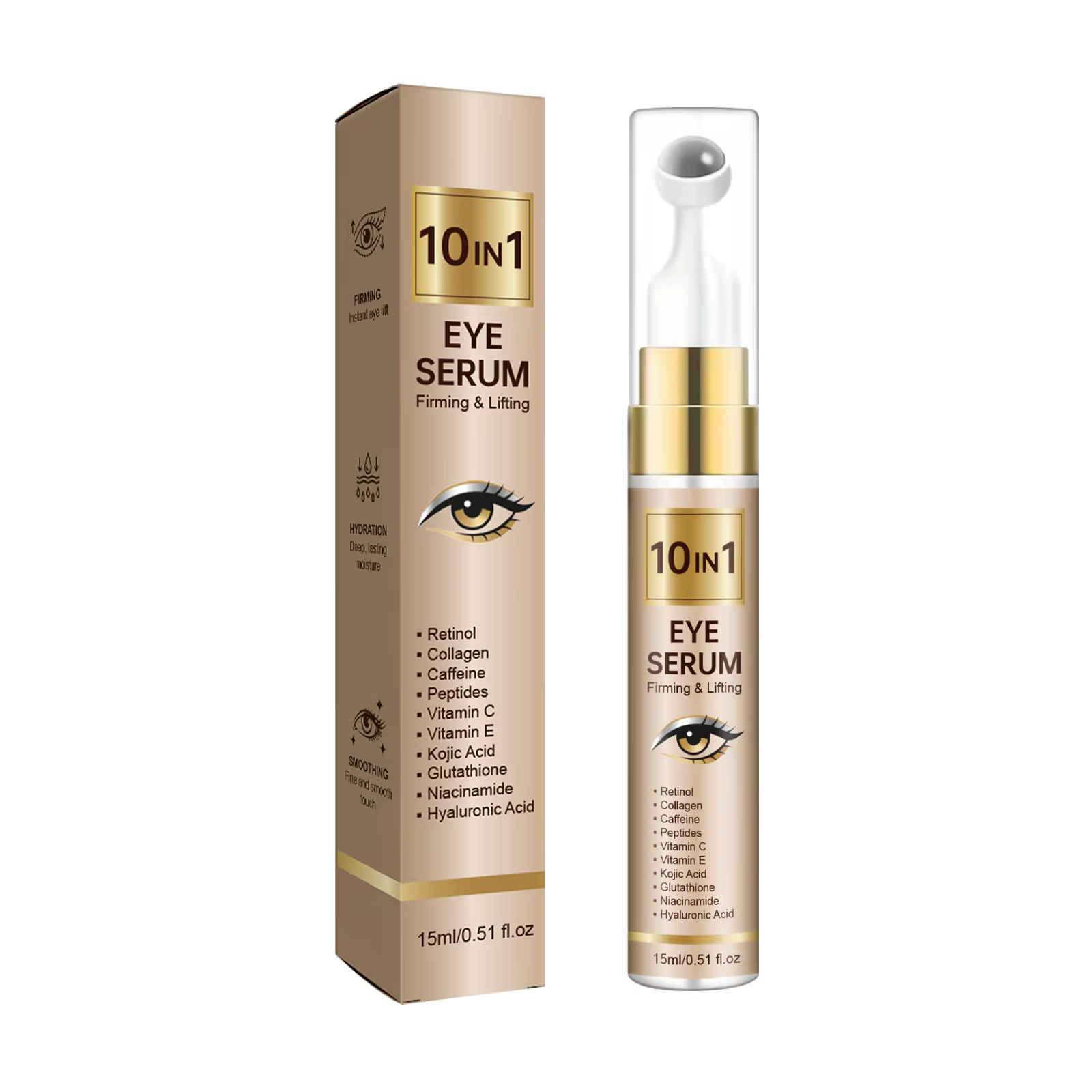 Sérum pour les yeux 10 en 1, 15ml, soin multifonctionnel pour les cernes, les poches, les ridules, r