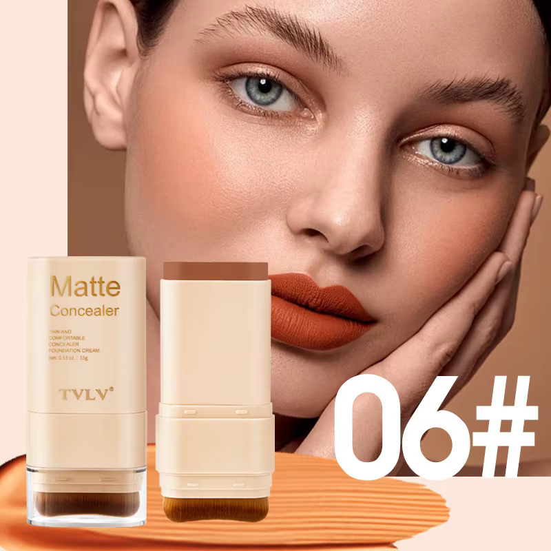 Stick de maquillage double tête deux-en-un, fond de teint pour le visage, maquillage mat naturel, te