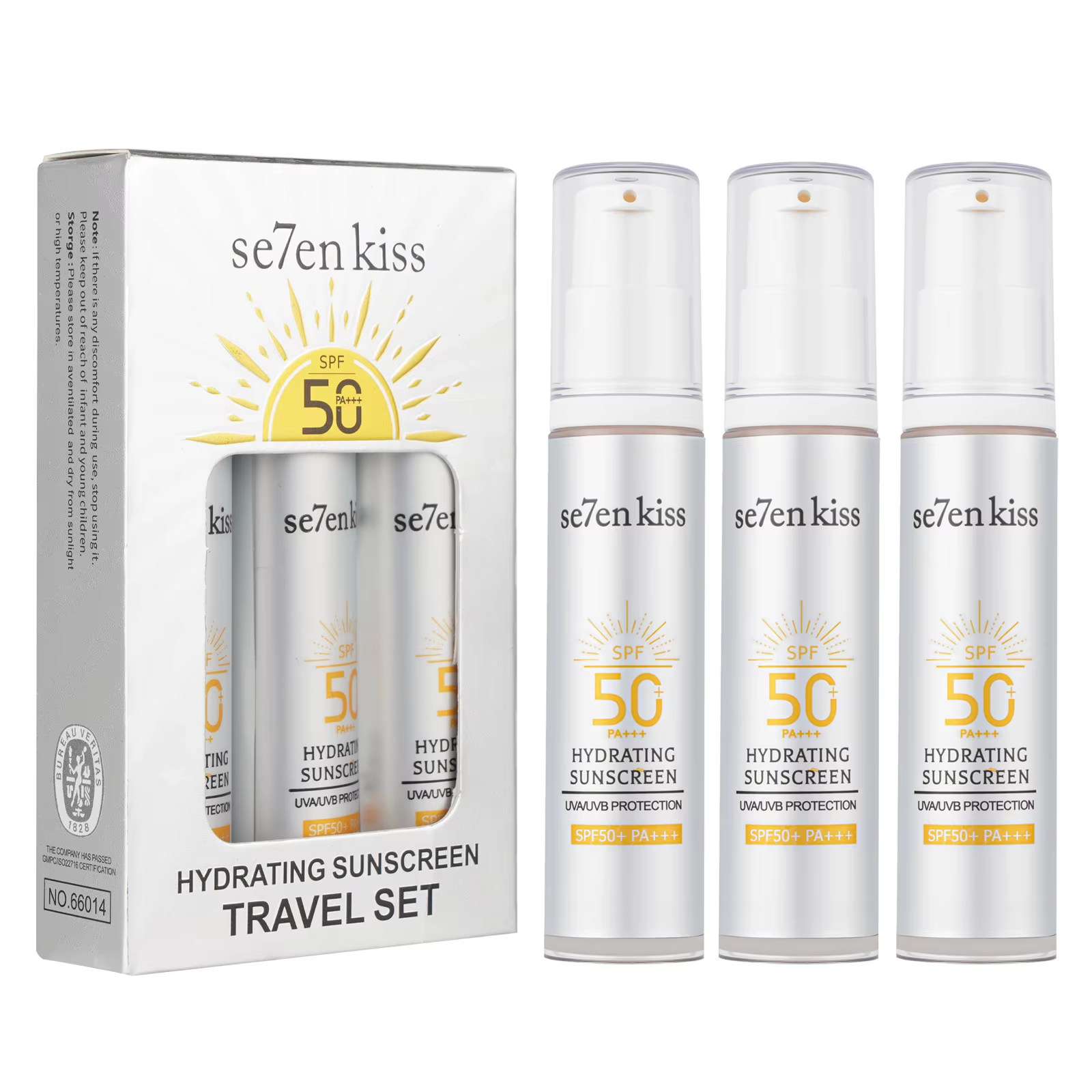 Crème solaire hydratante en trois parties, résistante à l'eau et à la transpiration, idéale pour les