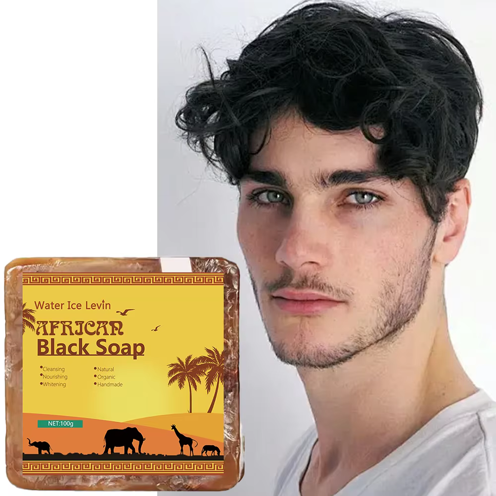 Savon noir africain traitement de l'acné nettoyage en profondeur exfolier le visage hydratant lissag