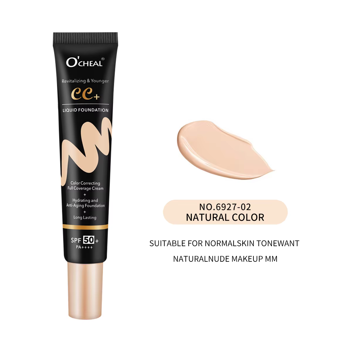 Ocheal 30g BB/CC crème solaire SPF 50/PA +++ fond de teint liquide pour le visage crème Anti-âge lon