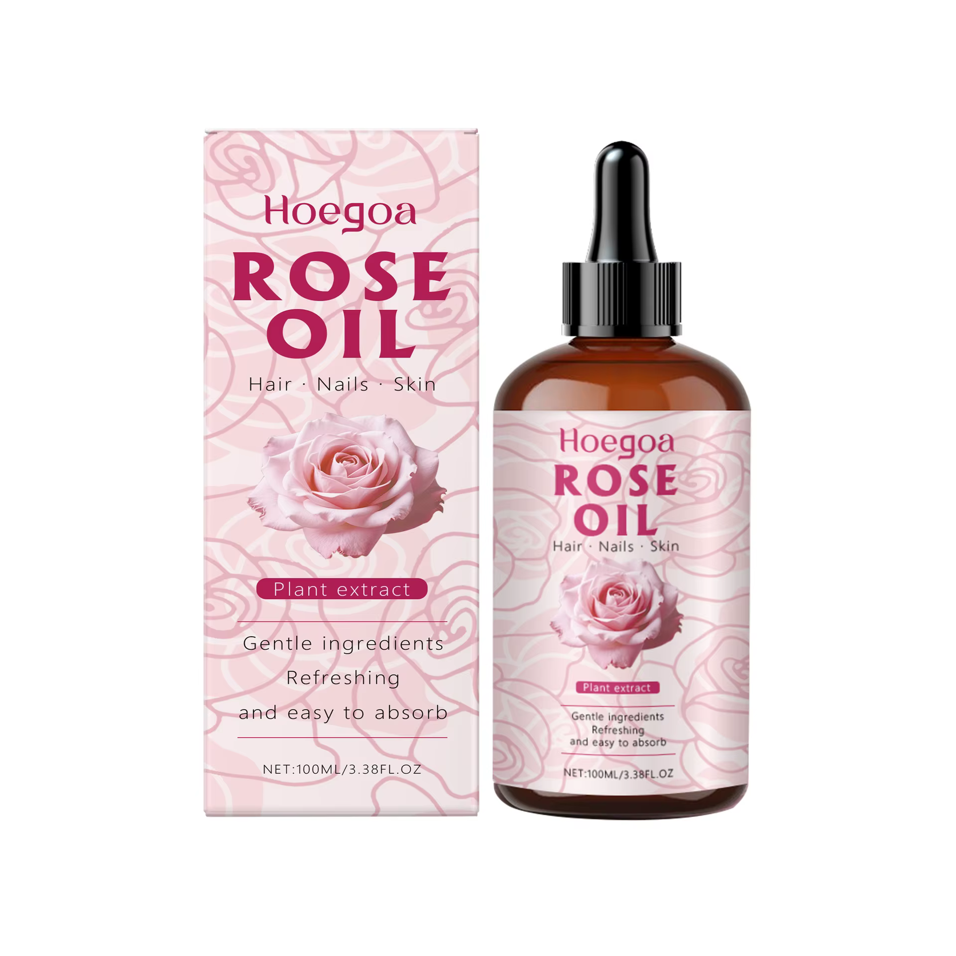 Huile de Rose pour le visage, Anti-vieillissement, éclaircissant, hydratation durable, nourrissant,