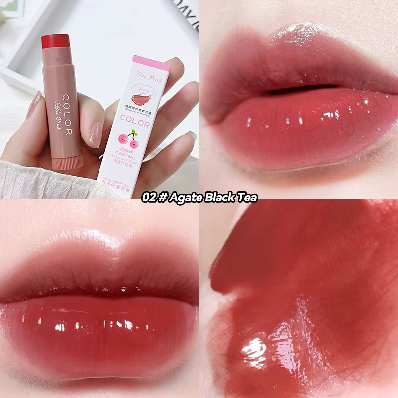 HAIPINK Ensemble de 3 baumes à lèvres hydratants teintés – Hydratant, estompe les lignes des lèvres,