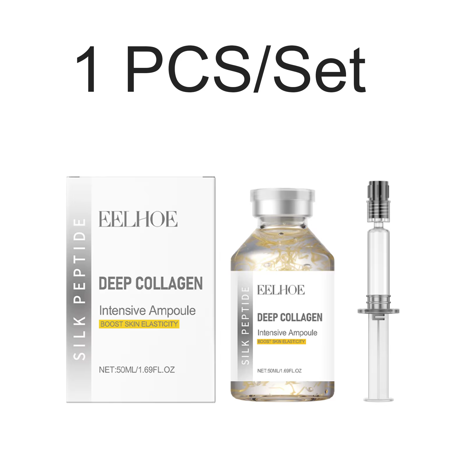 Sérum Ampoule Intensif au Collagène et Peptides de Soie – Lifting, Resserre la Peau, Réduit les Ridu