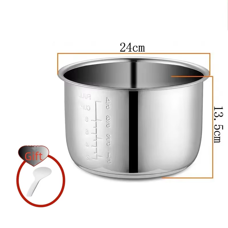 Revêtement d'autocuiseur électrique 5L, bols intérieurs, bol multicuiseur, réservoir en acier inoxyd