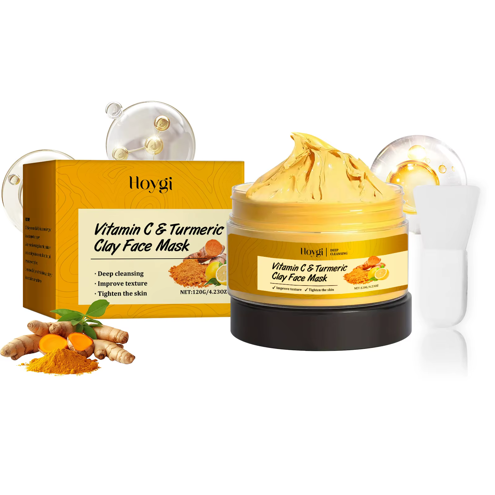 HOYGI masque facial exfoliant masque facial exfoliant au curcuma améliorer le masque facial de netto