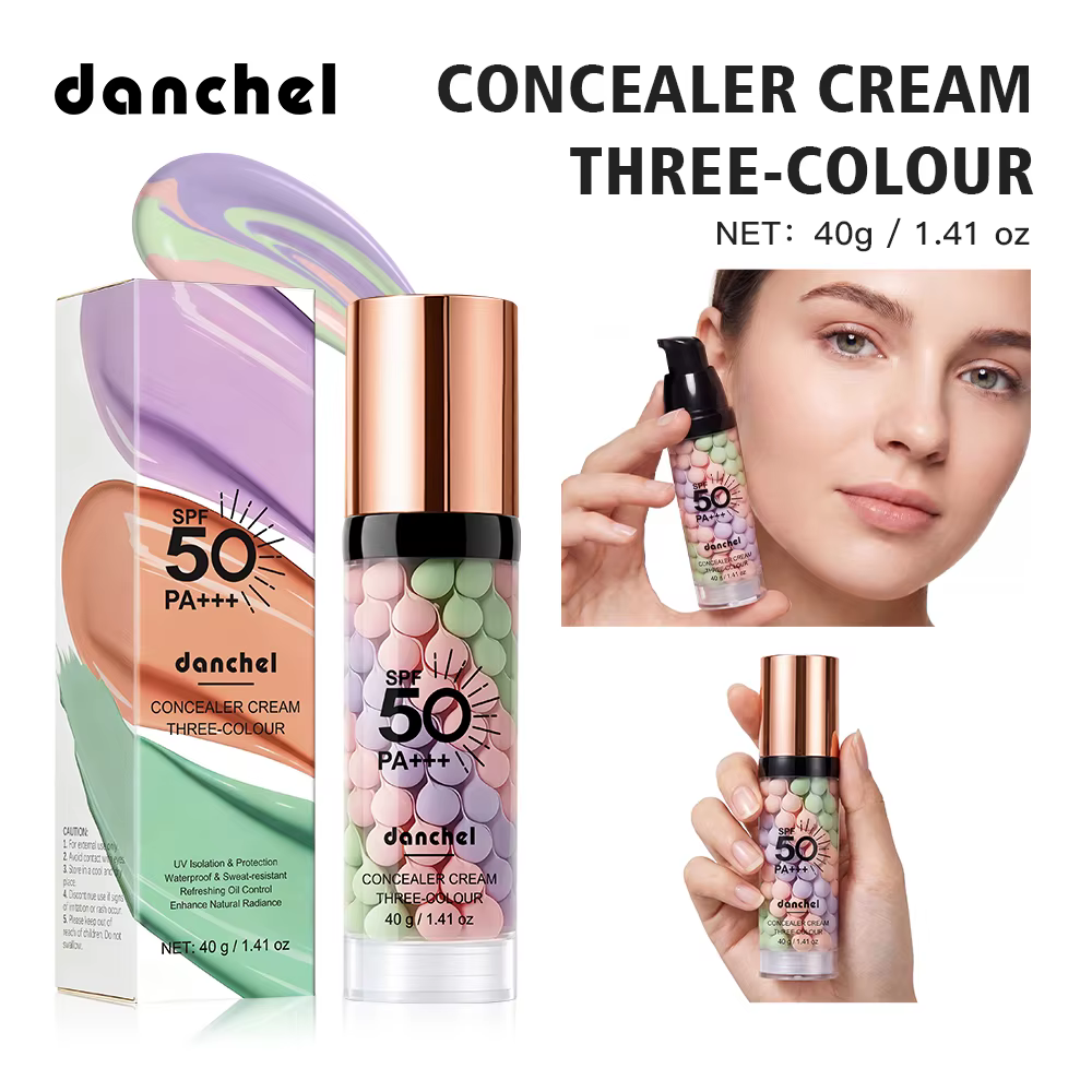 Base de maquillage SPF 50 pour le visage avant le maquillage, correcteur de couleur 3 en 1, base de