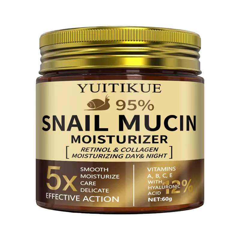 YUITIKUE Crème hydratante à la mucine d'escargot 95%, action 5 fois plus efficace, crème hydratante 