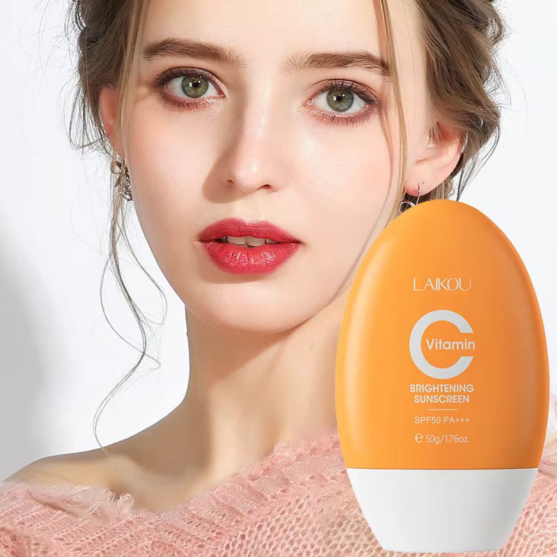 LAIKOU Crème Solaire Visage Vitamine C Ultra SPF50 Crème Solaire Corps Anthelios Anti-Brillance Flui