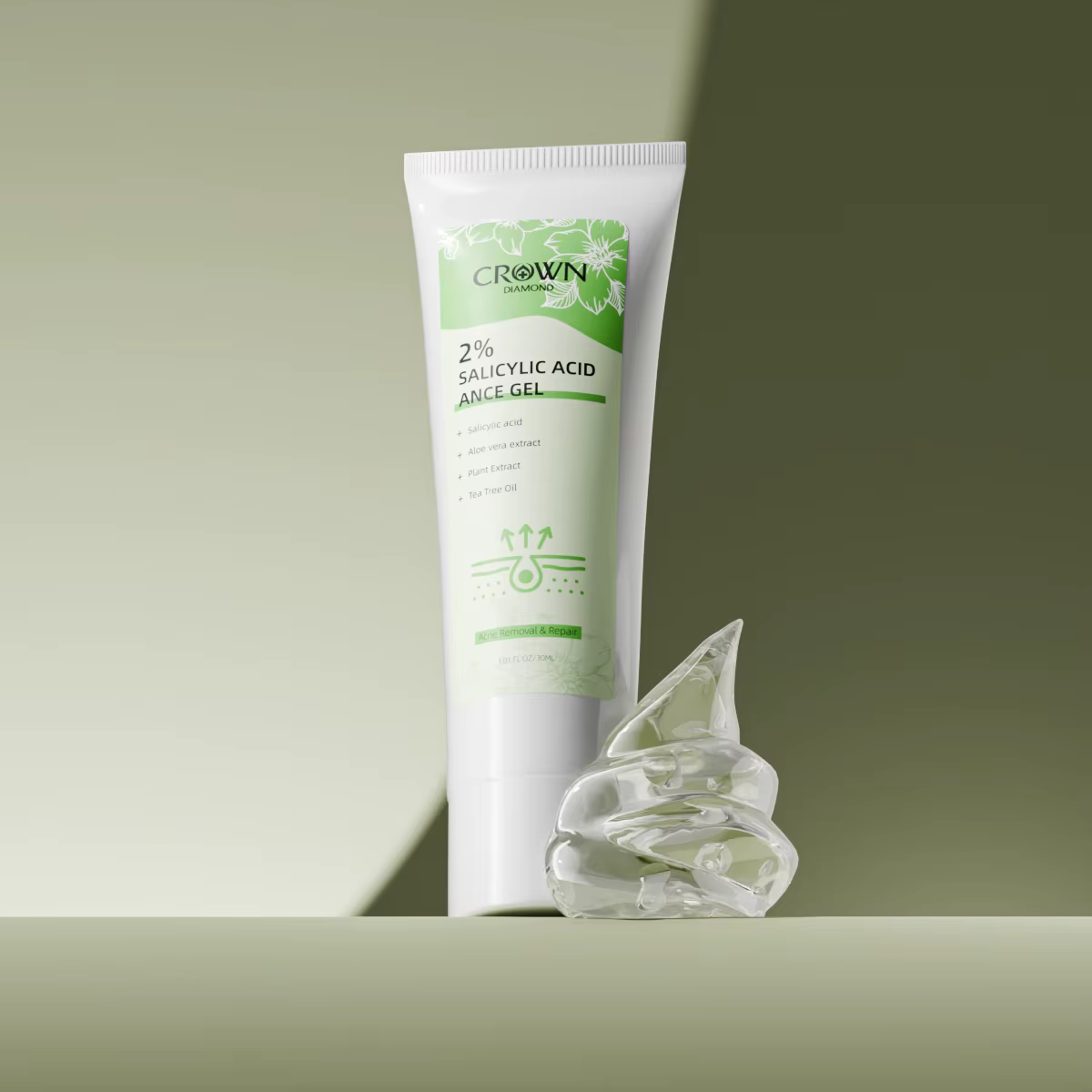 Crème anti-acné à l'acide salicylique 2%, réparation Anti-acné, rougeurs, taches de boutons, nettoya