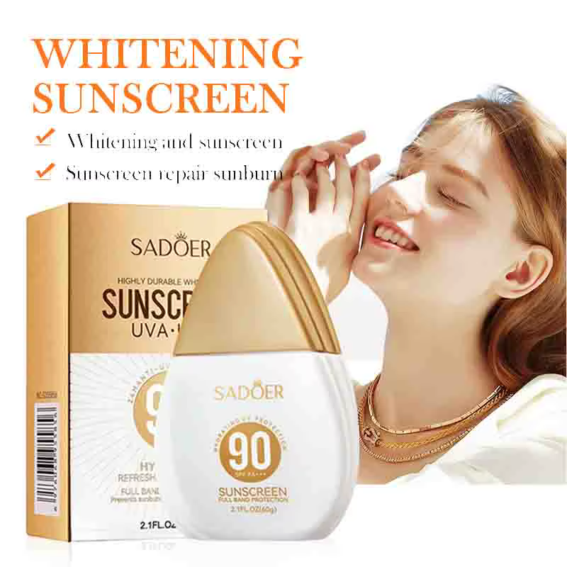 SADOER Spf 90 + crème solaire pour visage corps crème solaire crèmes blanchissantes bloqueur solaire
