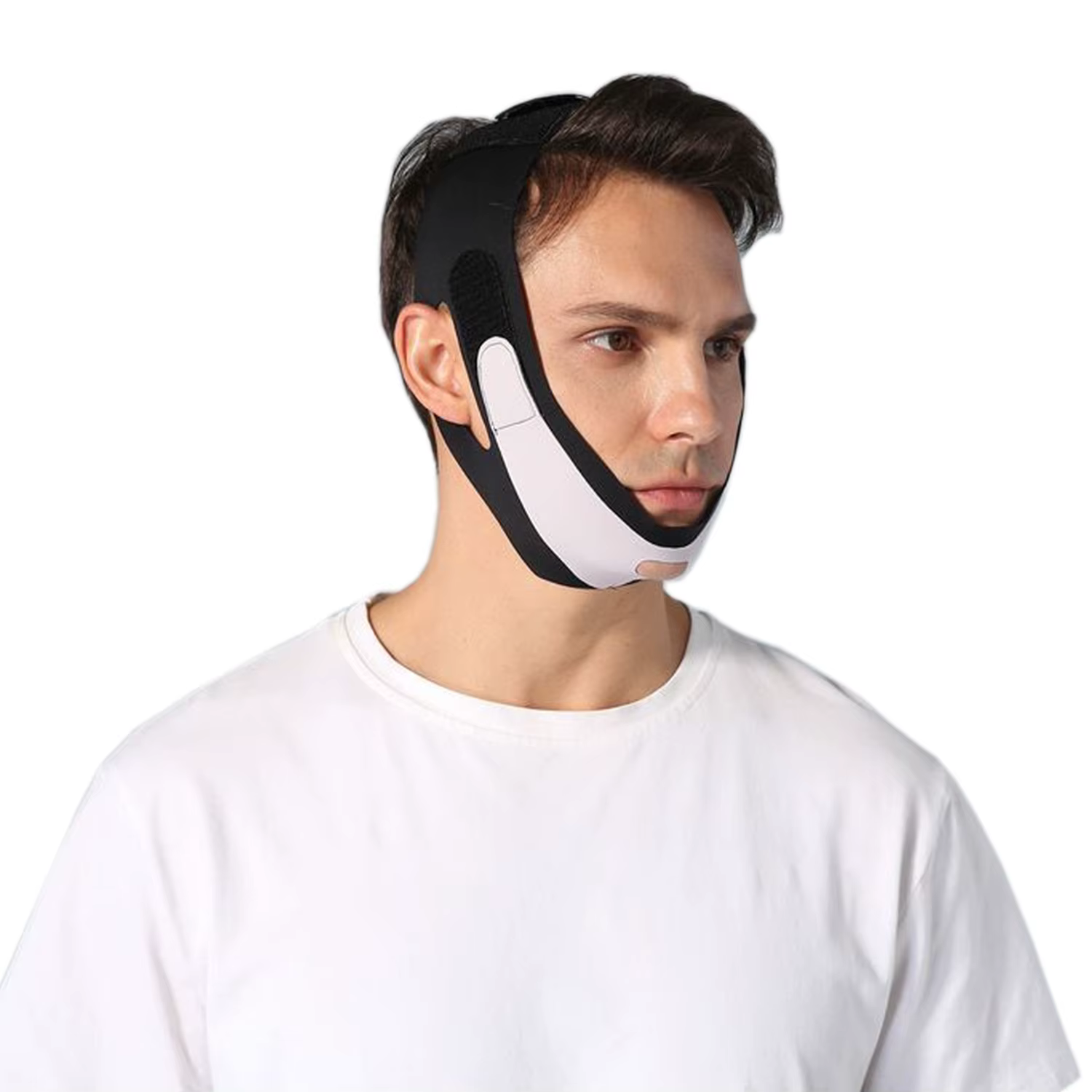 Masque double menton, mentonnière infrarouge lointain, sangle de levage du menton facial en ligne V,