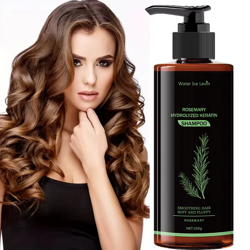 Shampoo à la kératine hydrolysée et au romarin - Frais et non gras, riche en extrait de romarin et e