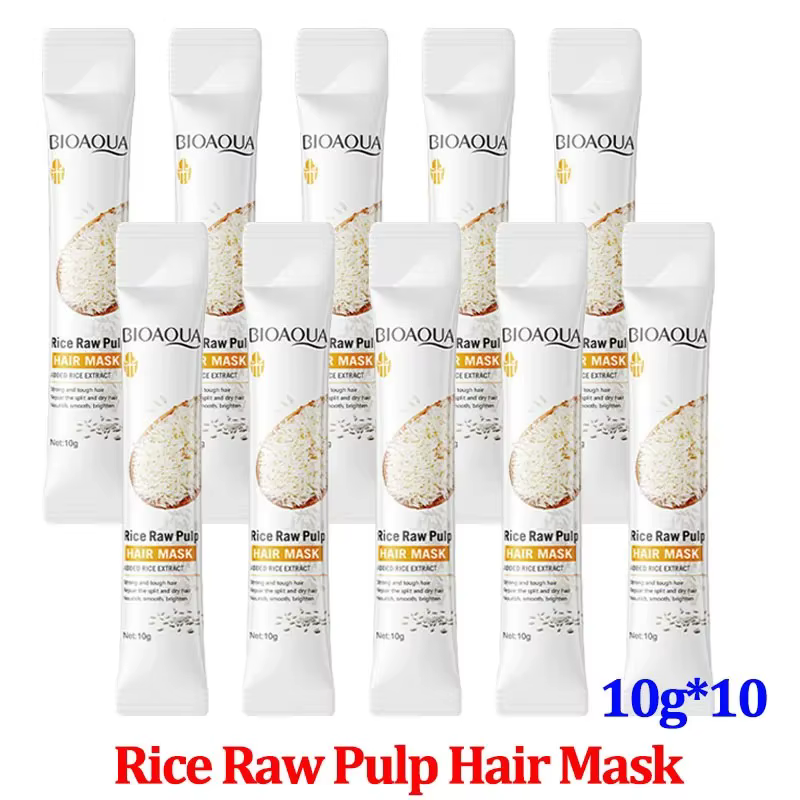 Masque capillaire à la kératine magique au riz, réparation en 5 secondes des cheveux crépus endommag