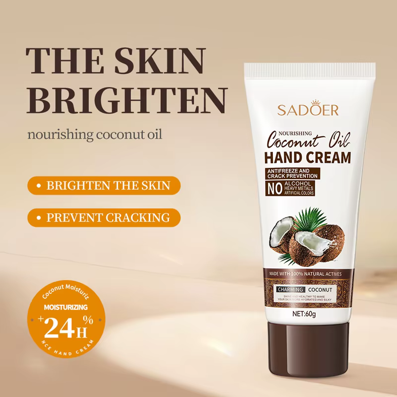 Crème pour les mains au noix de coco, 60g, Anti-séchage, fissures, nourrissante, hydratante, rafferm