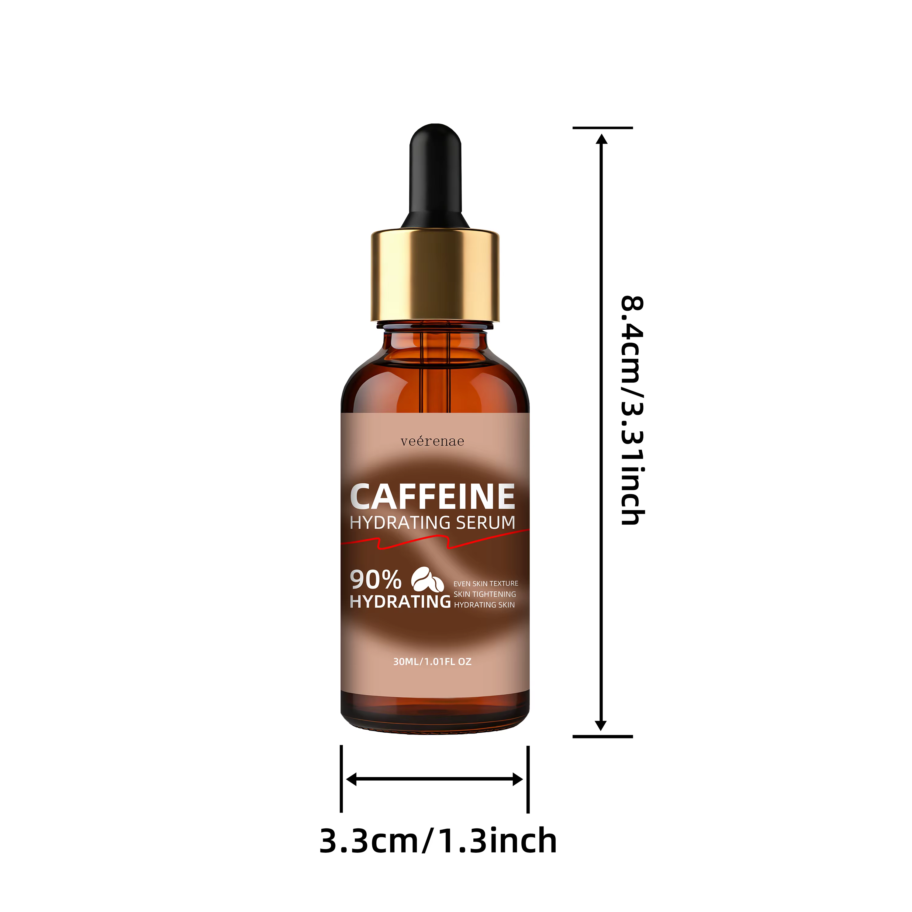 2pcs veérenae CAFFEINE HYDRATING SERUM, hydratation profonde 24H, raffermit la peau, absorption rapi