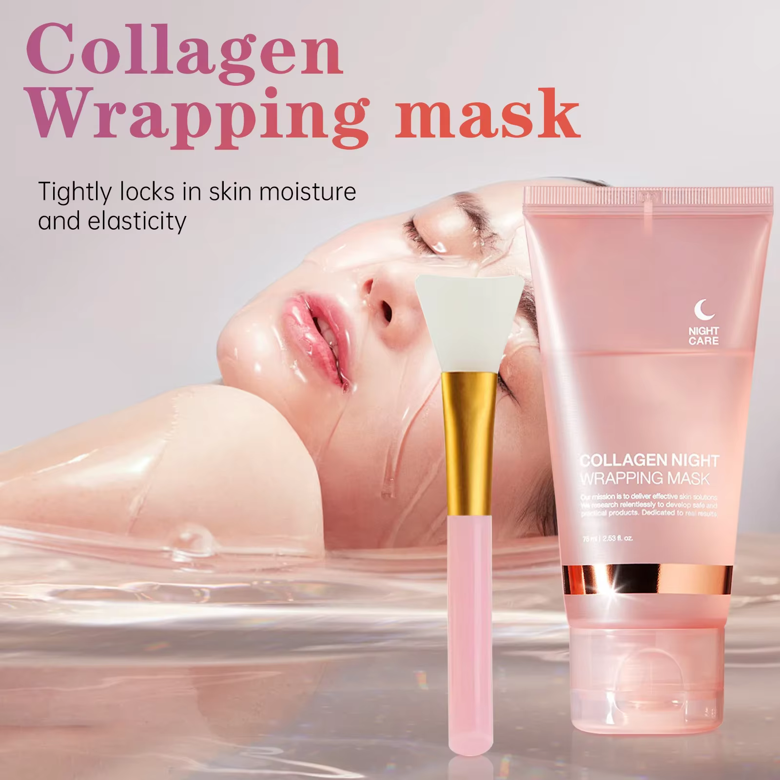 Masque d'emballage de nuit au collagène 75 ml pour réparation intensive 8H, traitement anti-âge et r
