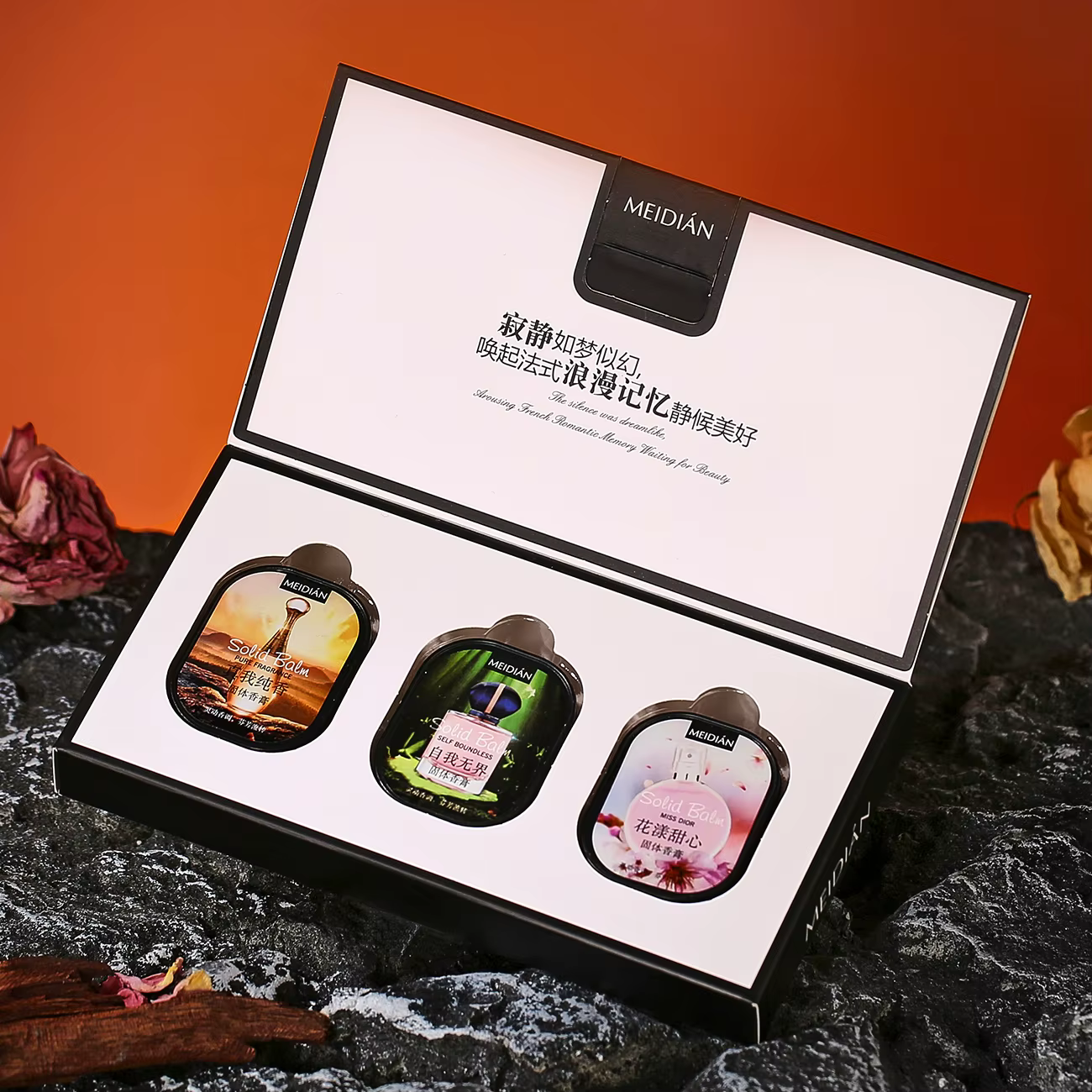 Crème parfumée solide, parfum longue durée, convient pour l'application sur les lèvres, crème parfum