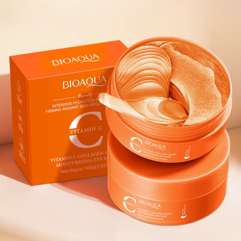 80 pièces masque pour les yeux hydratant au collagène de vitamine C, hydratant, éclaircissant, rend