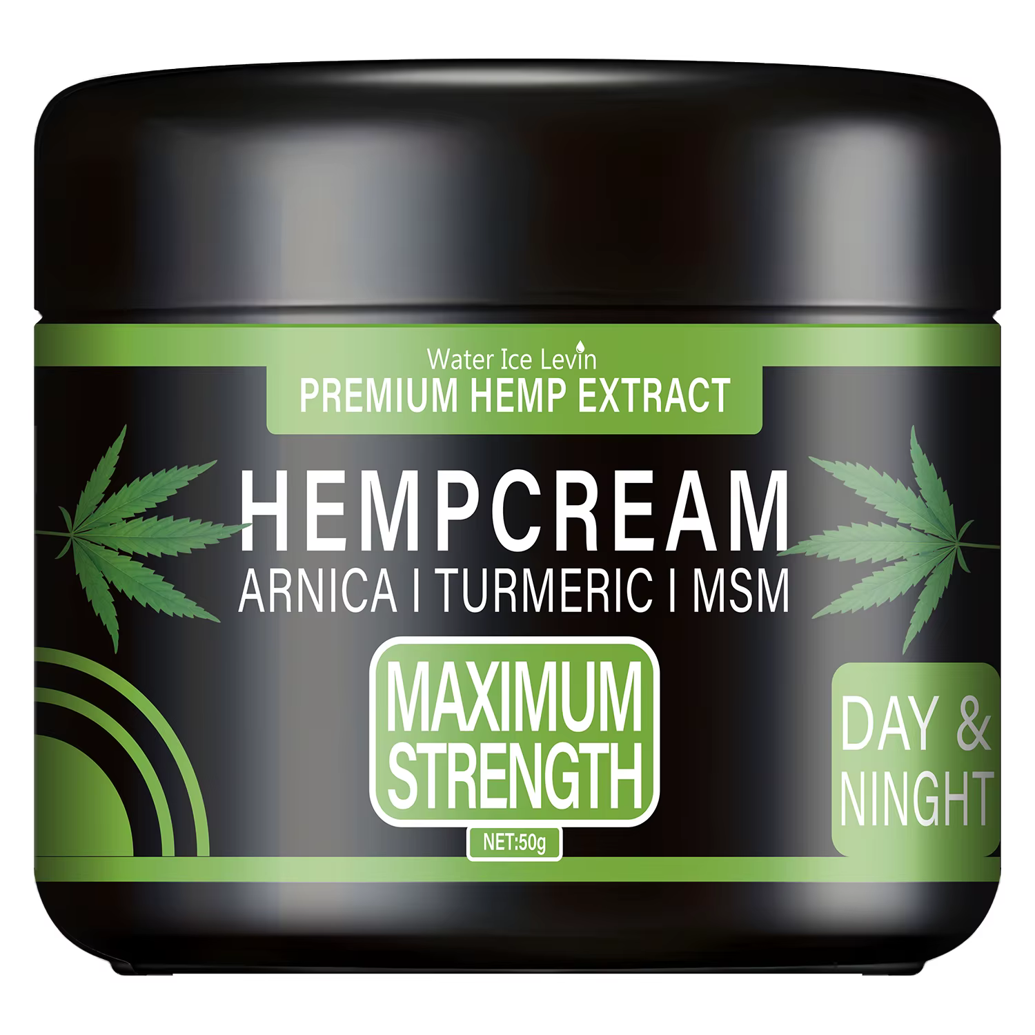 Crème d'extrait de chanvre premium à l'arnica, au curcuma et MSM pour un soulagement apaisant de la 