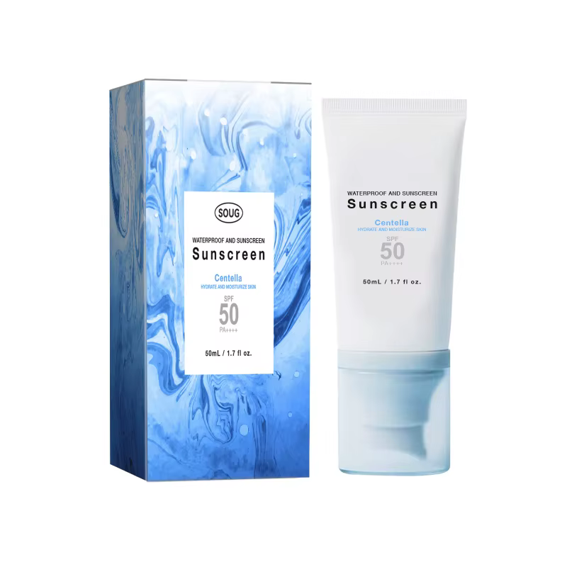 Crème solaire SPF50+ avec Centella - Protection UV puissante, écran solaire à base d'eau, soin hydra