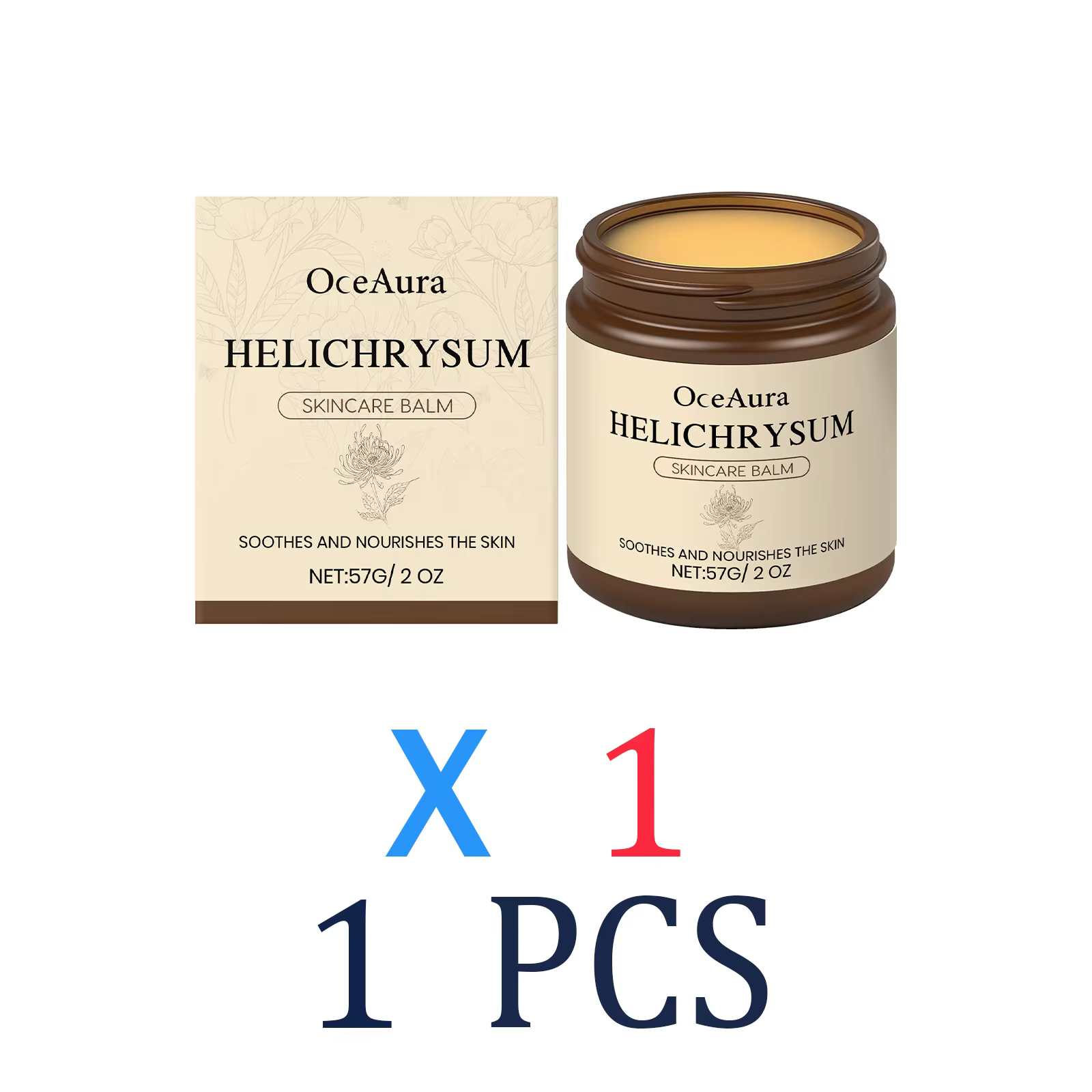 Helichrysum baume cutané apaisant 57g hydratant pour peau sensible pour le visage et le corps crème 